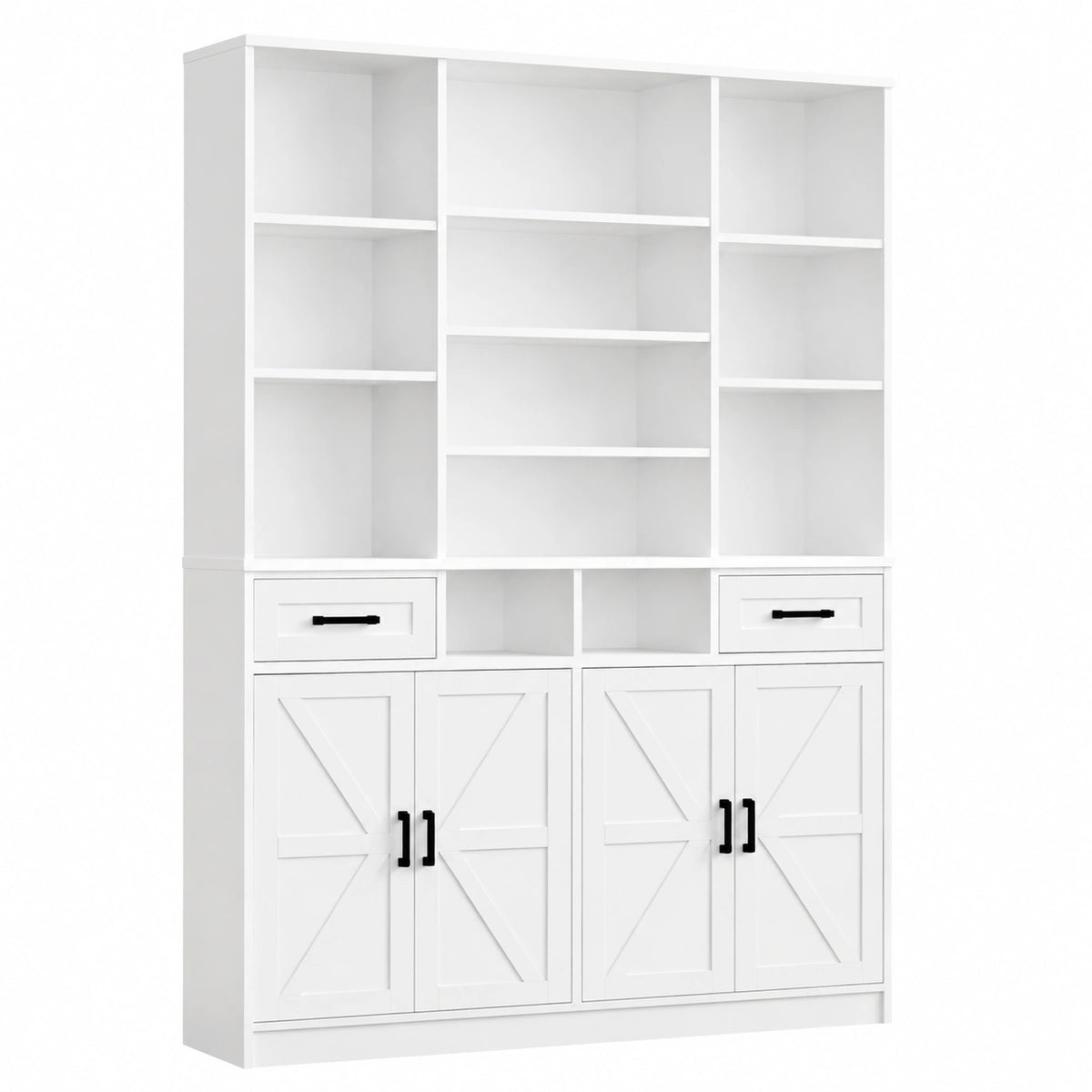 Bücherregal – 108 × 30 × 190 cm, mit Schubladen, aus Holz, für Wohnzimmer, Schlafzimmer und Büro