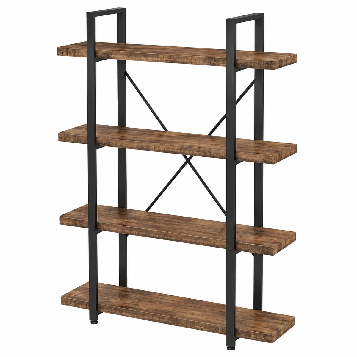 Bücherregal – 105 cm, freistehend, aus Massivholz, Braun, für Küche, Wohnzimmer und Schlafzimmer