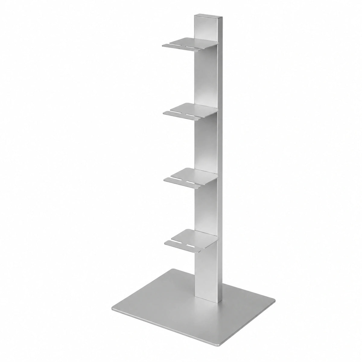 Regal – 90 cm, moderner Stil, mit Ablagen, aus Stahl, Silber