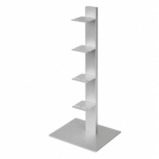 Regal – 90 cm, moderner Stil, mit Ablagen, aus Stahl, Silber