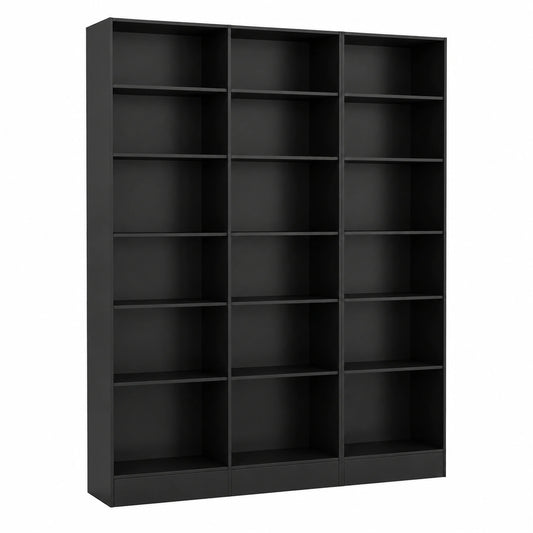 Bücherregal – 149 × 23,5 × 188 cm, Schwarz