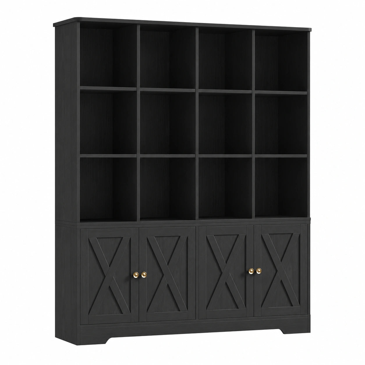 Bücherregal – 144,8 × 29,8 × 121 cm, aus Holz, Schwarz, für Küche, Wohnzimmer und Kinderzimmer