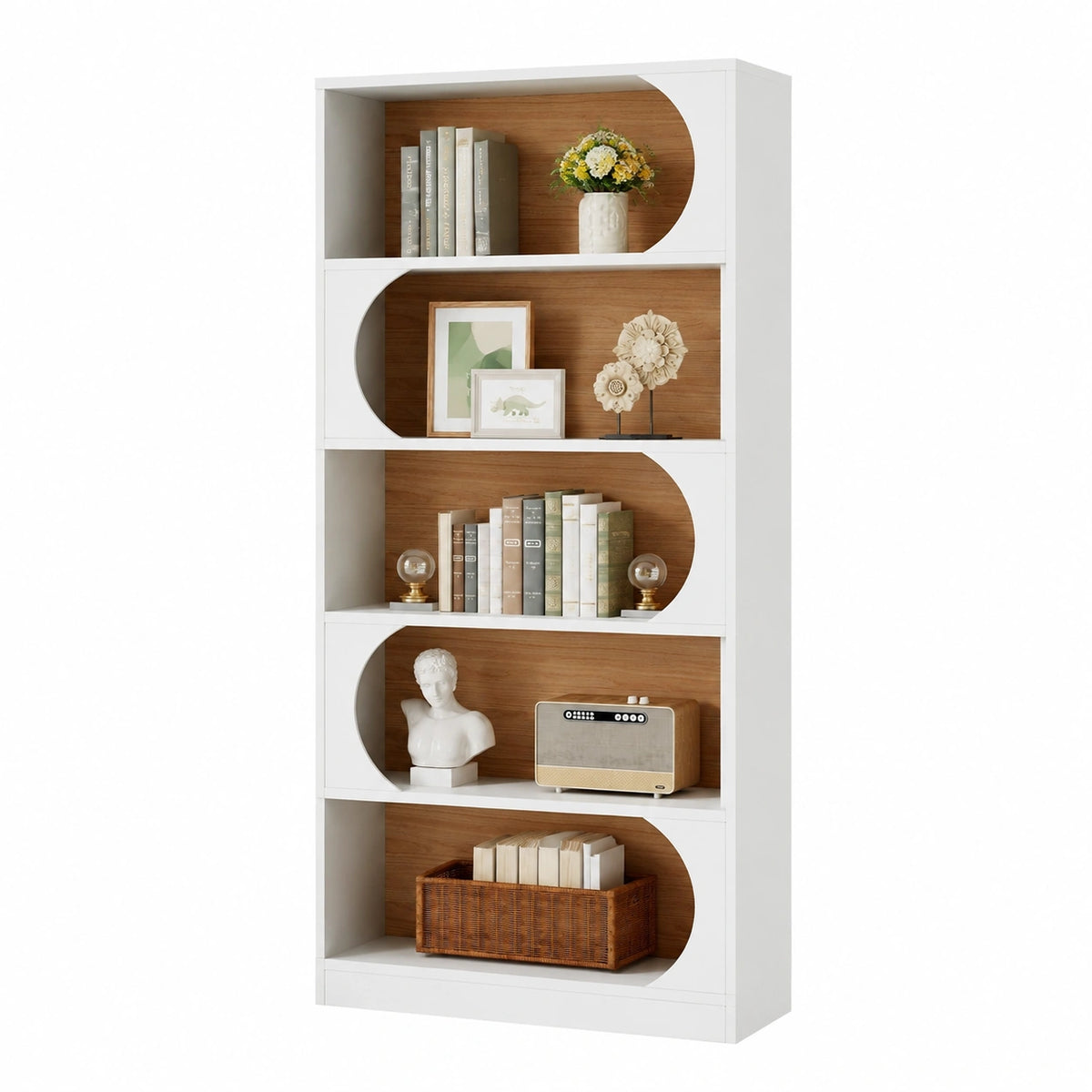 Bücherregal – 180 cm, Walnuss, für Wohnzimmer, Schlafzimmer und Büro