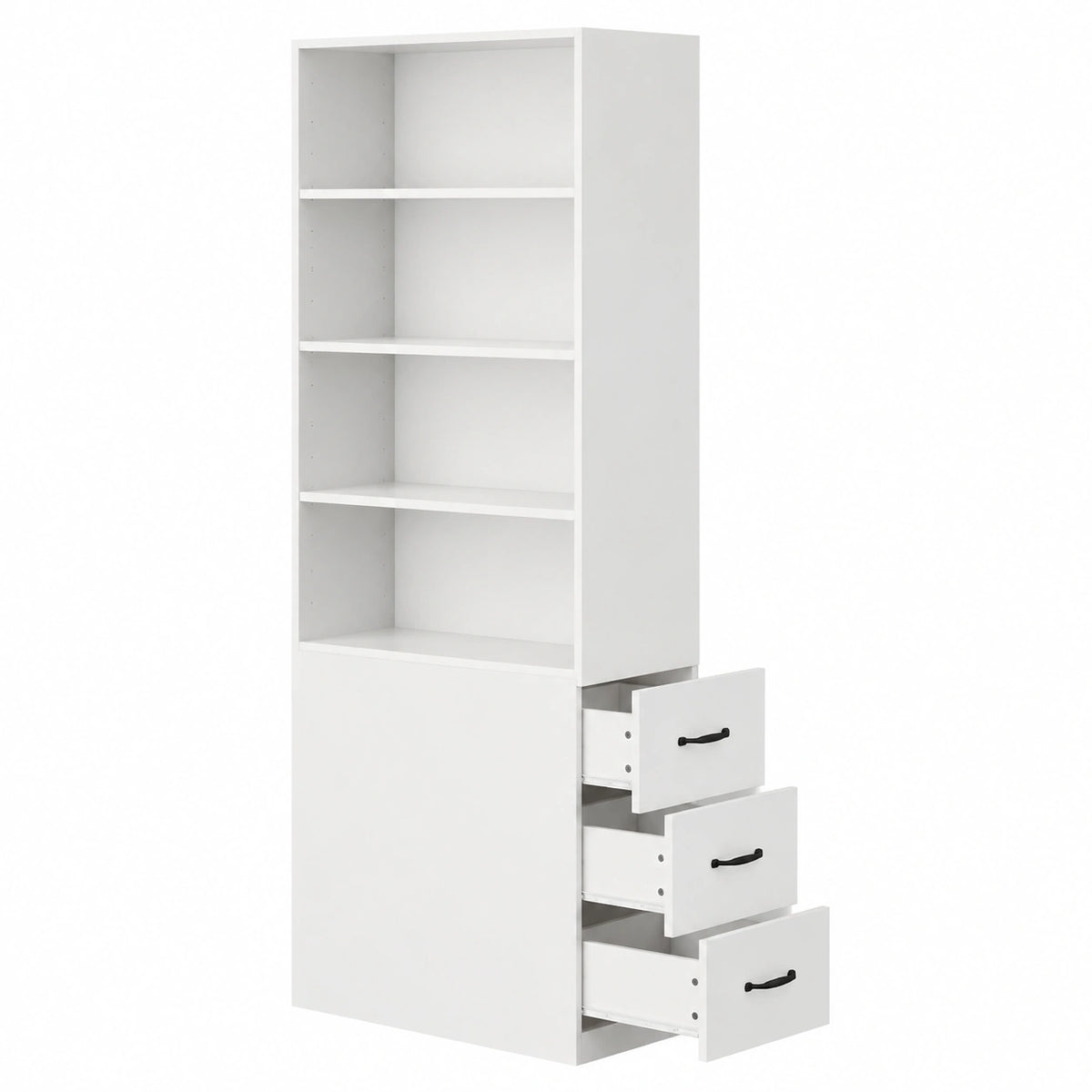 Bücherregal – 60 × 38 × 180 cm, moderner Stil, mit Schubladen, für Wohnzimmer