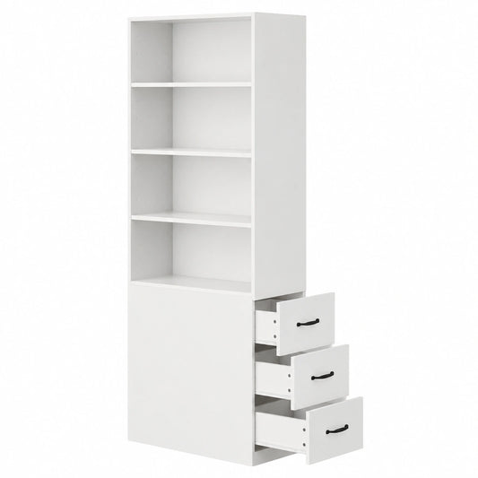 Bücherregal – 60 × 38 × 180 cm, moderner Stil, mit Schubladen, für Wohnzimmer