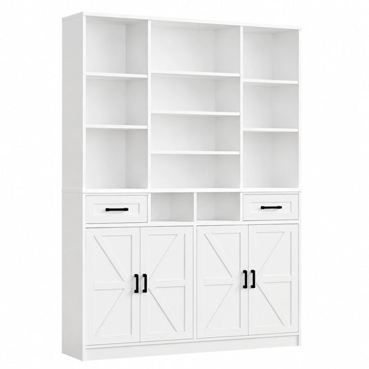 Bücherregal – 108 × 30 × 190 cm, mit Schubladen, aus Holz, für Wohnzimmer, Schlafzimmer und Büro