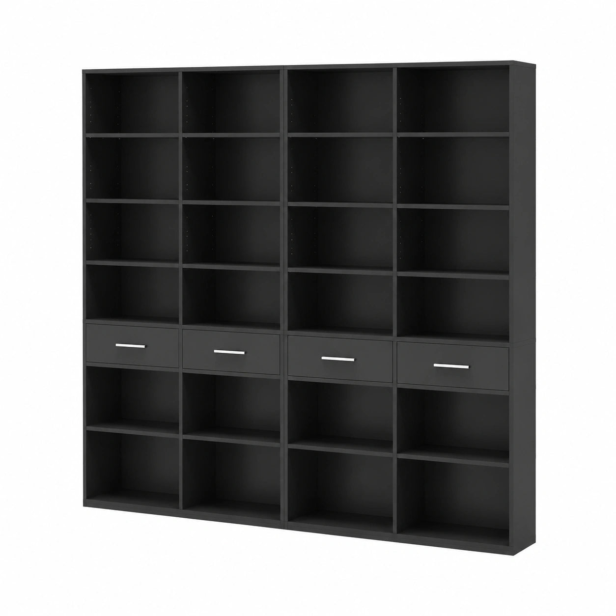 Bücherregal – 185,5 cm, mit Schubladen, für Wohnzimmer, Schlafzimmer und Büro