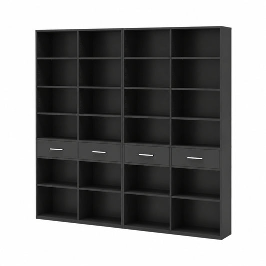 Bücherregal – 185,5 cm, mit Schubladen, für Wohnzimmer, Schlafzimmer und Büro