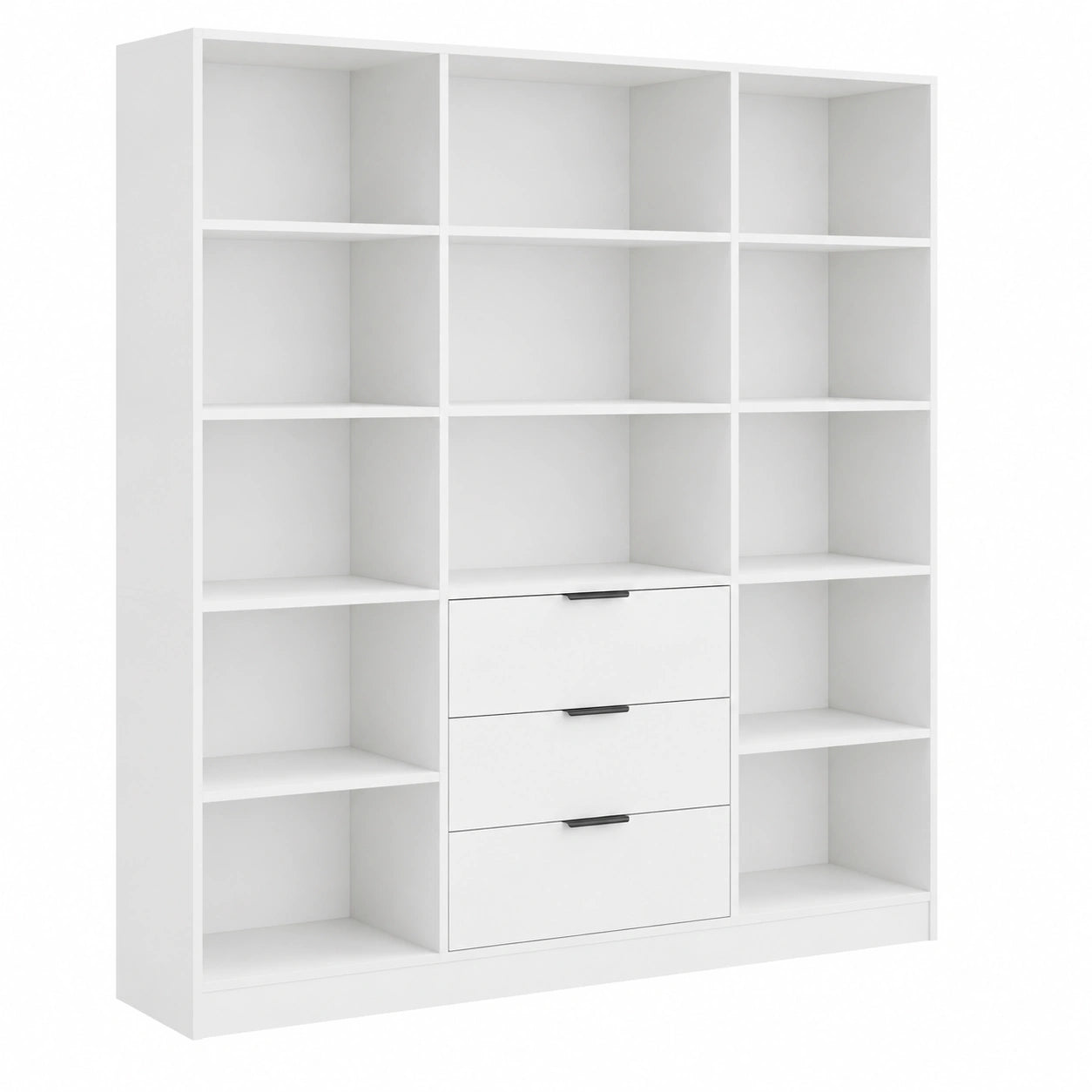 Bücherregal – 180,5 × 135 × 28,5 cm, mit Schubladen, mit Ablagen